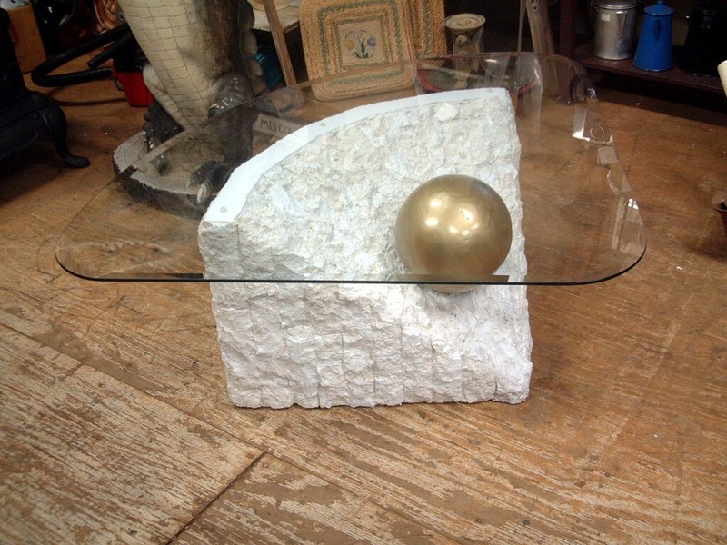 Vintage Gorgeous Coffee Table Modern Classic Bevelled Glass Heavy Built 50X37X16 gallery