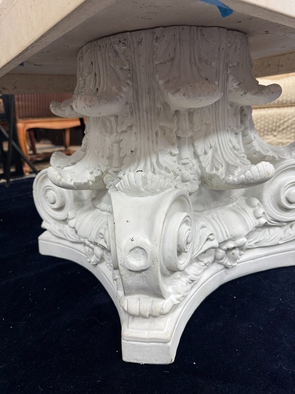 Neoclassical-Style Cast Iron Stone Occasional Coffee Table gallery