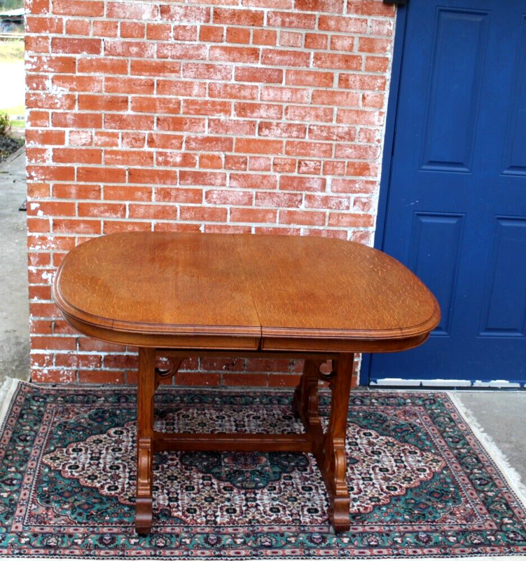 French Antique Oak Art Nouveau Kitchen Table Circa 1895 gallery