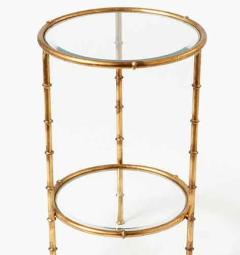 ONE KINGS LANE-Bamboo Two-Tier Side Table, Gold