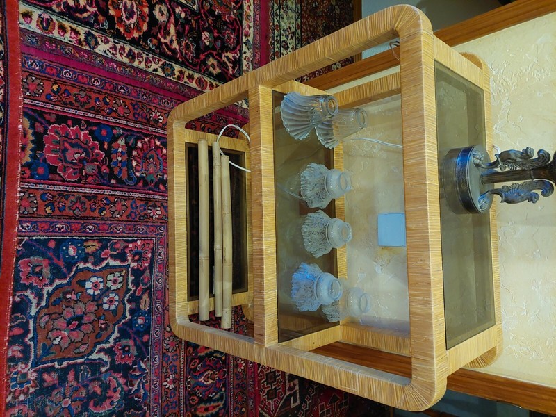 Vintage Handmade Wrapped Bamboo furniture set gallery