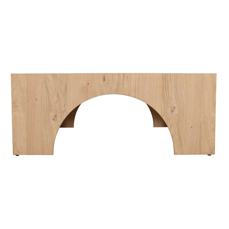 Archimedes 40" Arched Wood Square Modern Rustic Coffee Table gallery