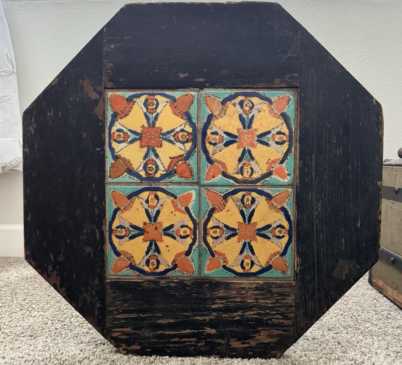 VTG Mission Arts & Crafts Spanish Revival Malibu Tile Top Accent Table gallery