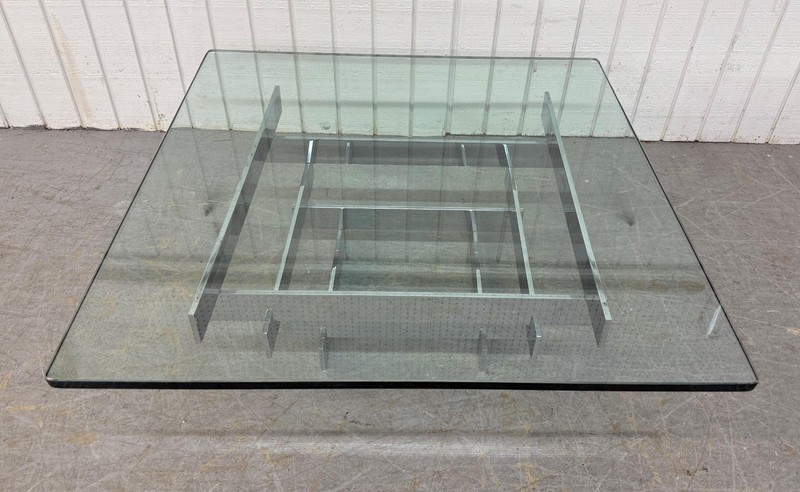 Mid-Century Modern Paul Mayen Chrome & Glass Stacked Coffee Table gallery
