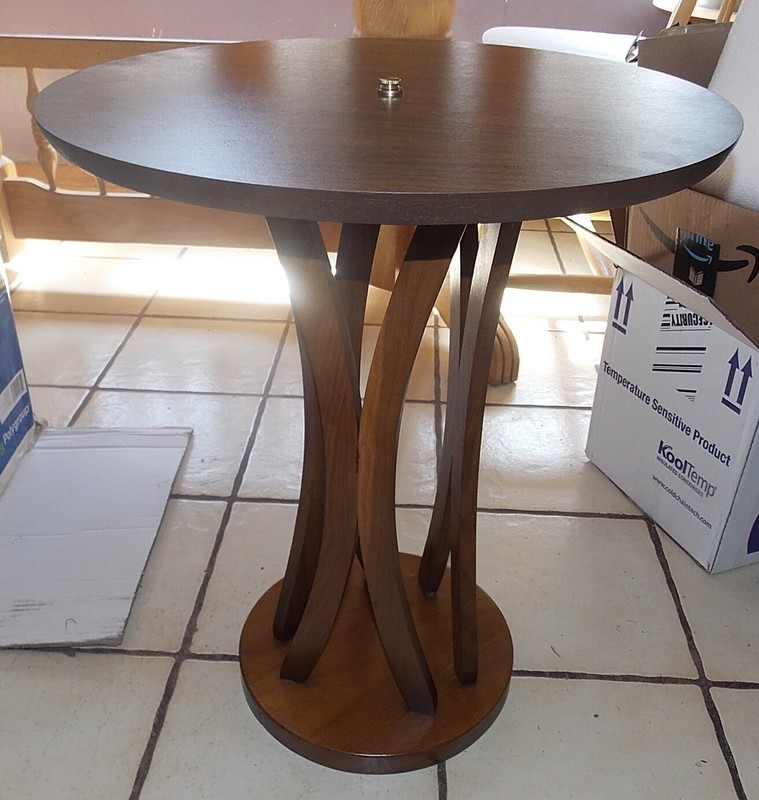 Walnut Mid Century Formica Top Lazy Susan End Table / Side Table (BM-ET122)