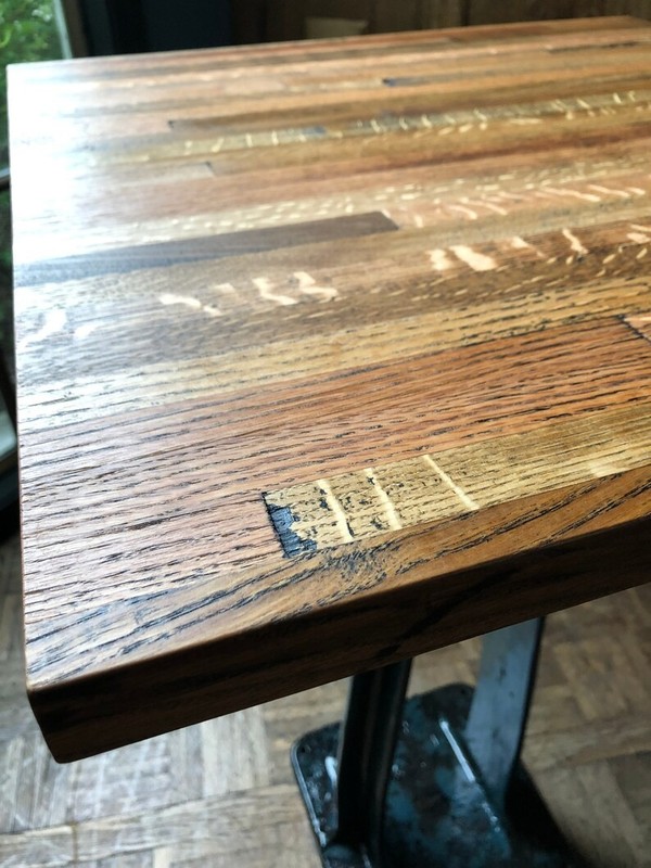 Antique Pedestal Table, Reclaimed Metal And Wood gallery