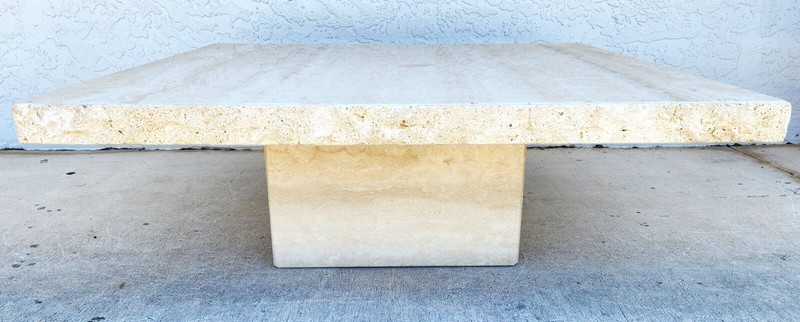 Travertine Coffee Table Italian Live Edge 1970s by STONE INTERNATIONAL gallery