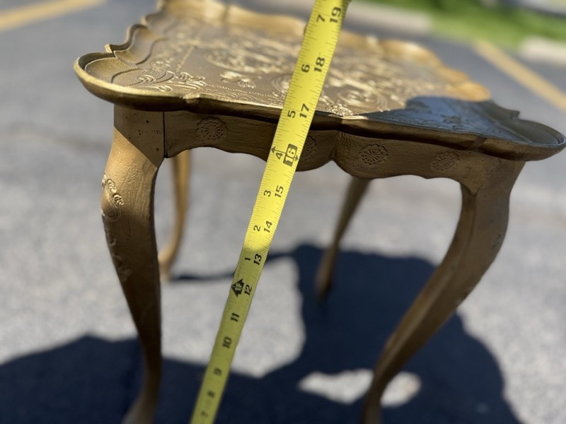 Vintage Italian Florentine Side Table Gold Baroque MCM 12" X 12"X 17” gallery