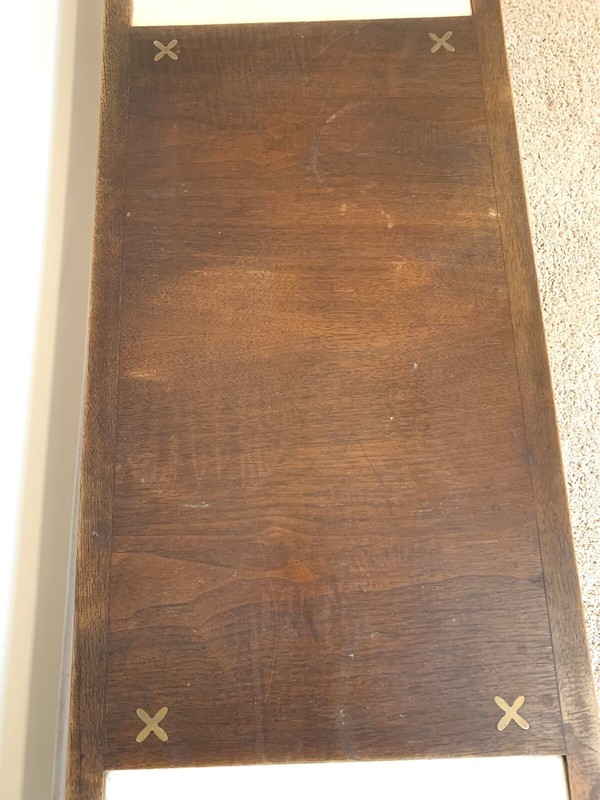 AMERICAN of MARTINSVILLE Rectangle COFFEE TABLE Brass X Inlaid MCM Mid Century gallery