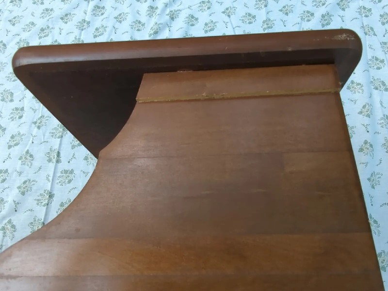 Mid Century Maple Formica Step End Table Side Table Screw Legs gallery