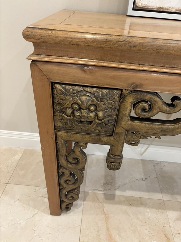 Vintage Faux Green Console Table gallery