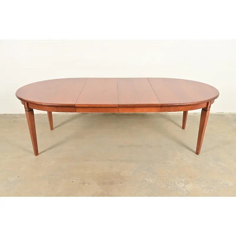 Baker Furniture Style French Regency Walnut Dining Table, Newly Refinished gallery