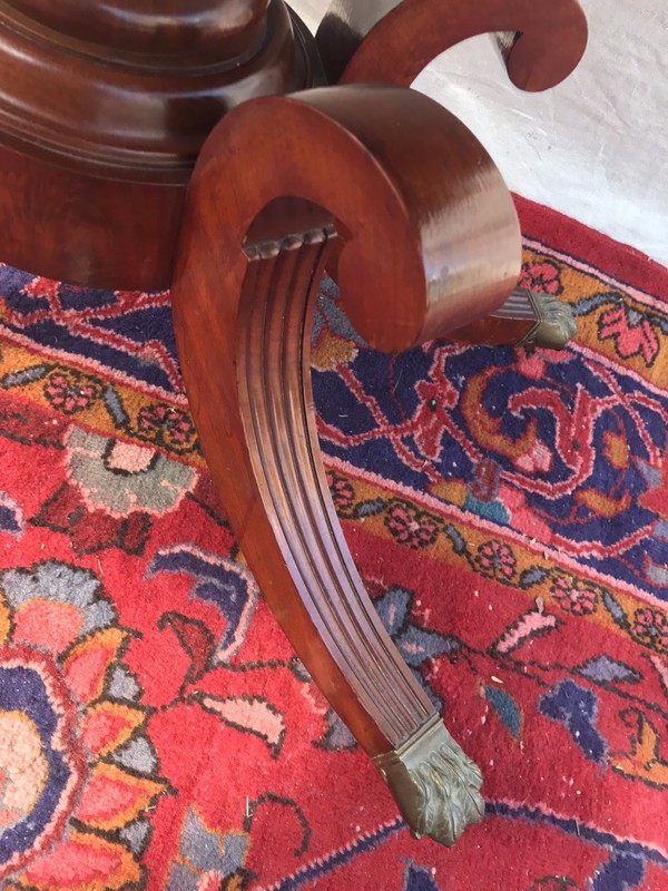 ANTIQUE FEDERAL PERIOD BOSTON MAHOGANY GAME OR CARD TABLE CONSOLE BY ISAAC VOSE gallery