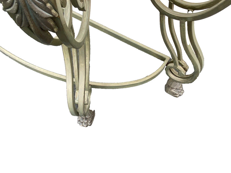 65470 Quality Glass Top Modern Console Table with Heavy Metal Base gallery