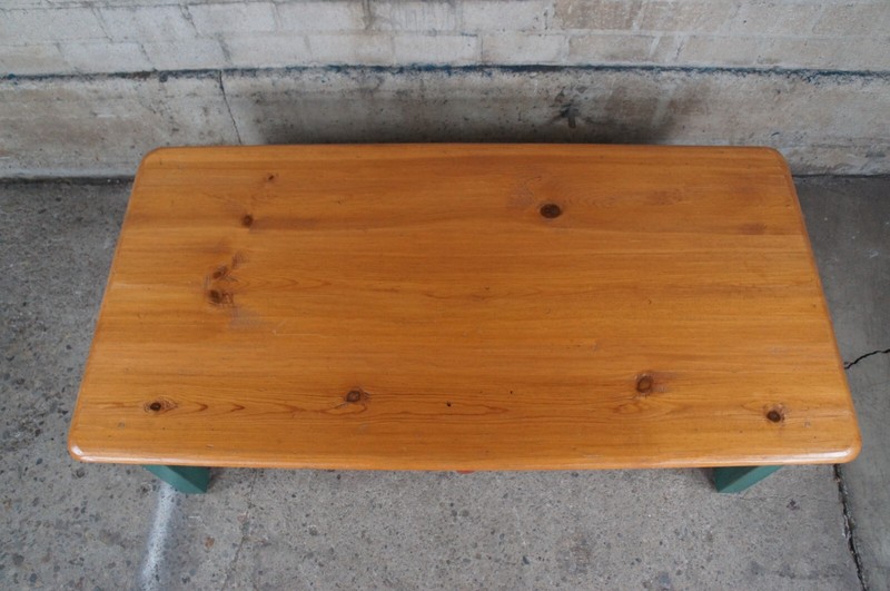 Vintage Painted Pine Distressed Farmhouse Rustic Country Coffee Cocktail Table gallery