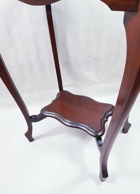 Antique Hall Console Table Hard wood and bottom shelf 1960s gallery