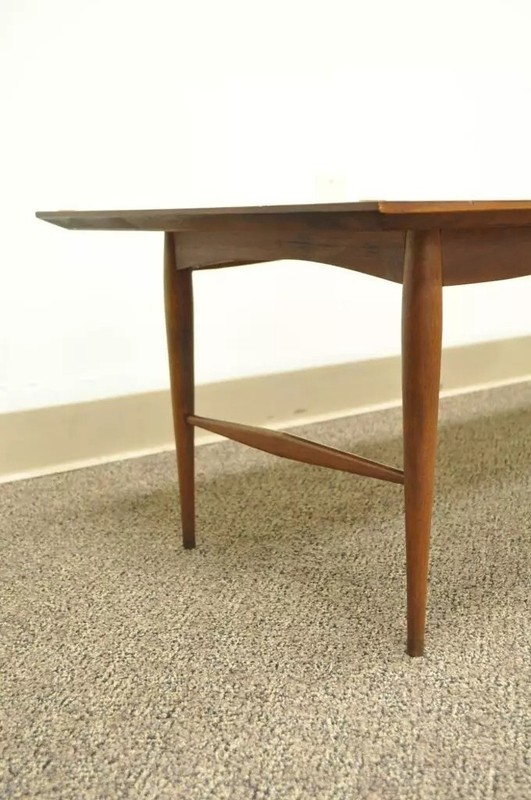 Vintage Mid Century Danish Modern Walnut 60" Long Sleek Coffee Table gallery