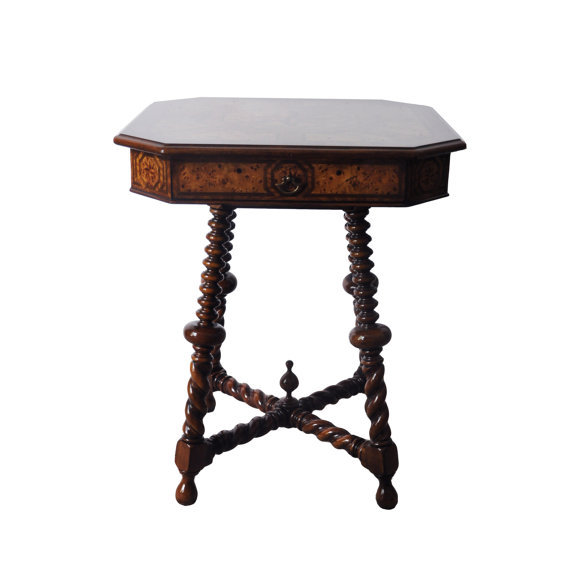 Theodore Alexander Bobbin Leg Inlaid Occasional Side Table