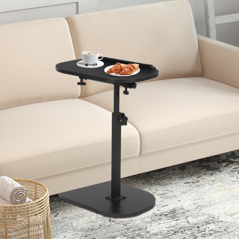 C Shaped Side Table, 360° Swivel Flipable Top C-Shaped End Table, Coffee C Table gallery
