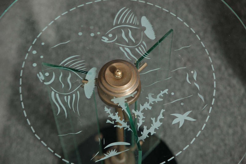 Glass Art Deco Glass and Brass Round Side Table by Luigi Brusotti, Italy, 1930's gallery
