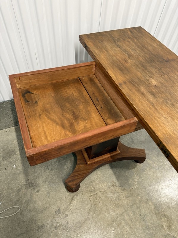 Vintage Mid Century Table With Swivel Top And Storage On Wheels gallery