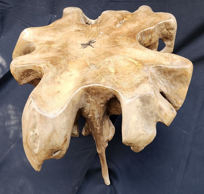 Solid Teak Root Burlwood Wood Coffee Table / Side Table #1481 gallery