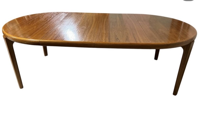 Mid Century Modern Vintage Danish Teak Round Oval Extendable Dining Table gallery