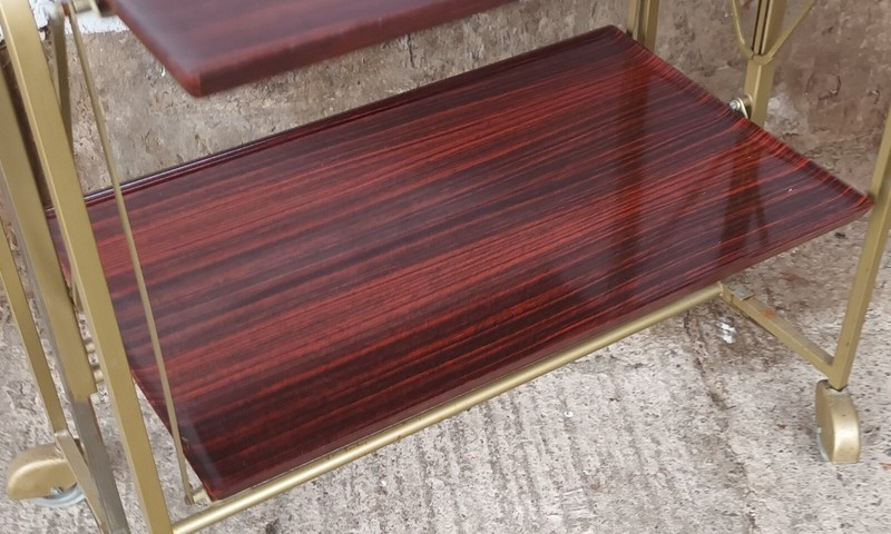 Dinett Serving Cart Tea Table Side Table Variety Bremshey Mahogany 70s gallery
