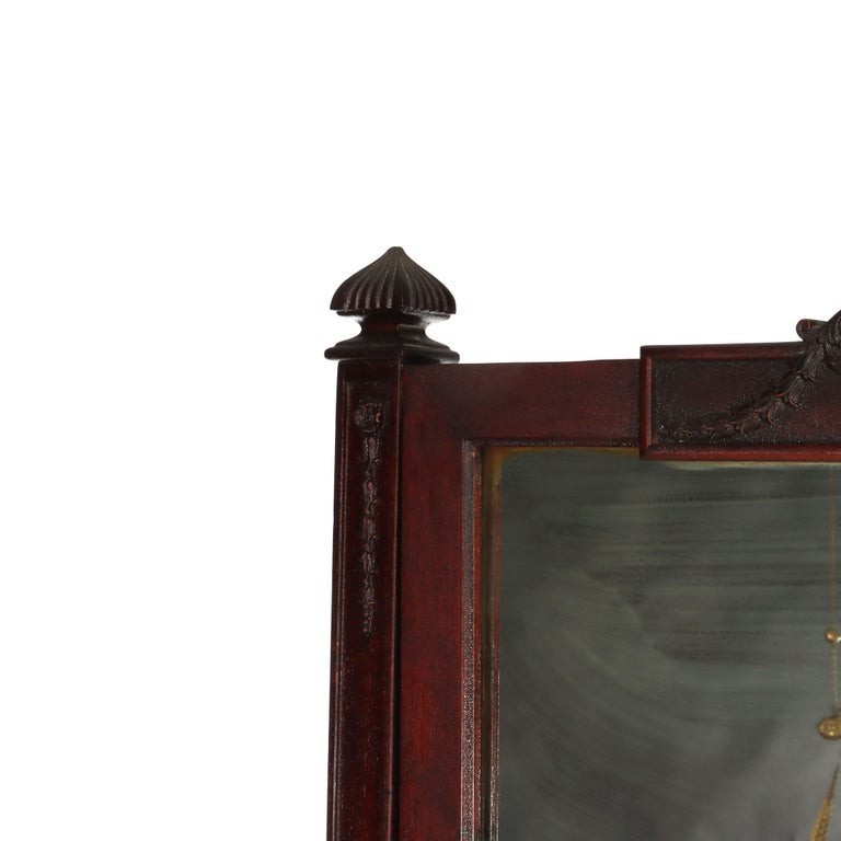 Antique Edwardian Neoclassical Carved Mahogany Dressing Mirror c1910 gallery