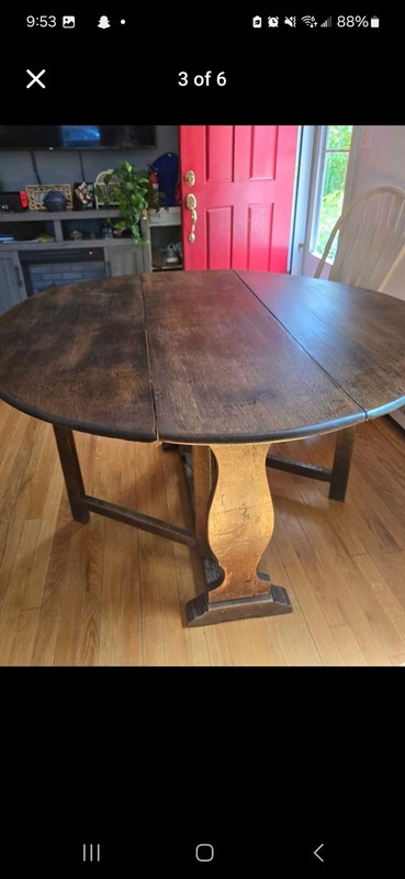 1886 English Oak Gate Leg Table gallery
