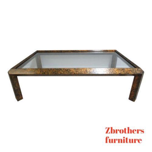 Vintage Mid Century Faux Tortoise Shell Regency Coffee Table