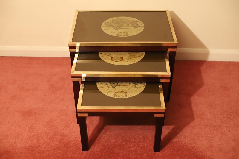 Beautiful Brass Bound Military Campaign Nesting Tables gallery