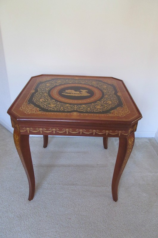 Notturno Intarsio Sorrento Italy Italian Game Table Roulette Chess Inlaid Wood