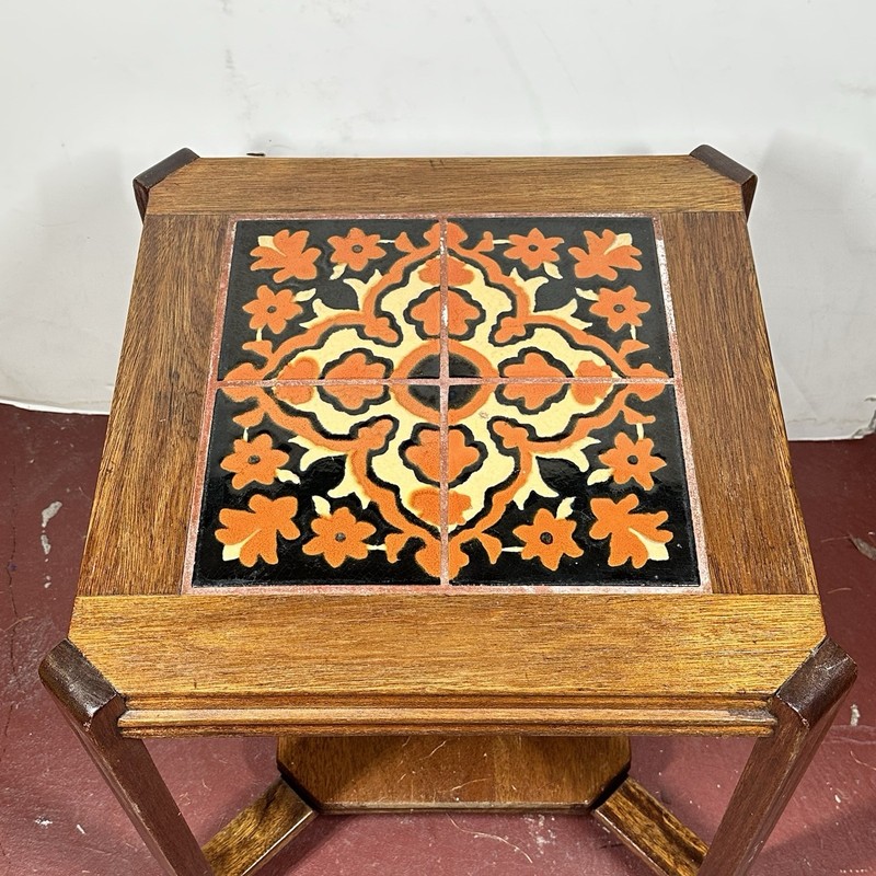 Vintage 1970's Tiled Side Table 19" x 19" x 18.5" gallery