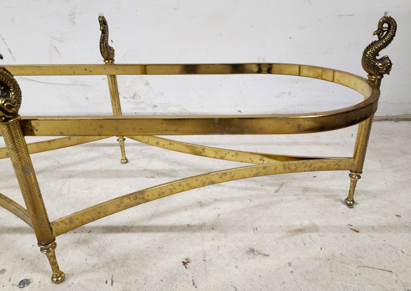 Italian Brass Coffee Table with Koi Fish Glass Top gallery