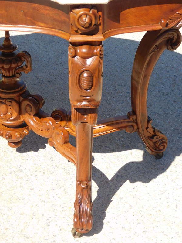 Stunning Walnut Victorian Marble Top Table gallery