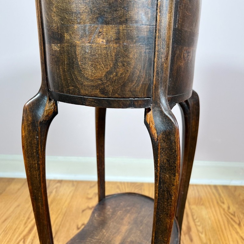 Antique French Side Table With Tambour Door gallery