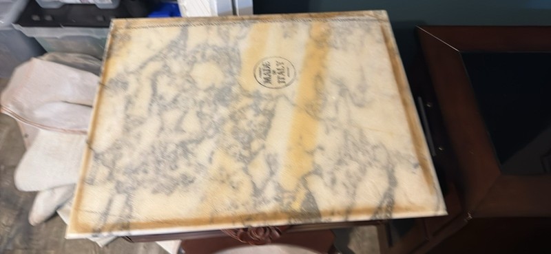 Vintage Victorian Marble Top Tables, Anne Style w/Harp Base Parlor Table Set gallery