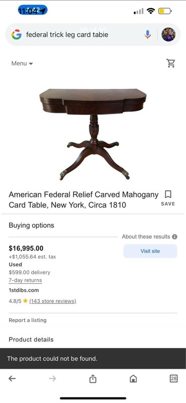 Federal Trick Leg Card Table Antique Brass and Mahogany Duncan Phyfe Style gallery