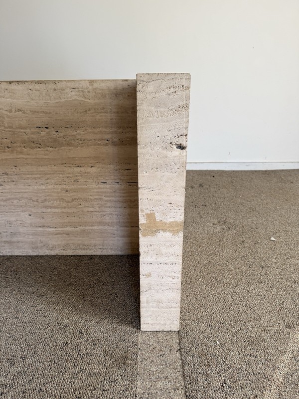 Waterfall Travertine Coffee Table by Michael Taylor, u.s.a. Circa 1980’s gallery