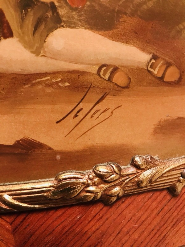 19th Century French Vernis Martin Marble Table Top Antique, Beautiful, $ Negotib gallery