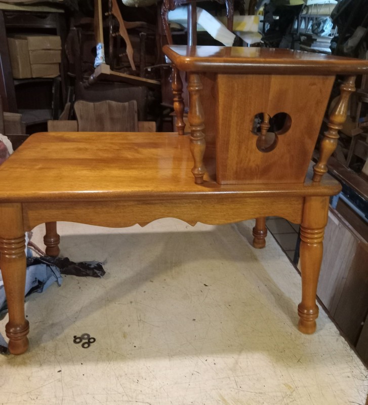 Mid Century Ethan Allen Step End Table / Side Table (SET-158) gallery