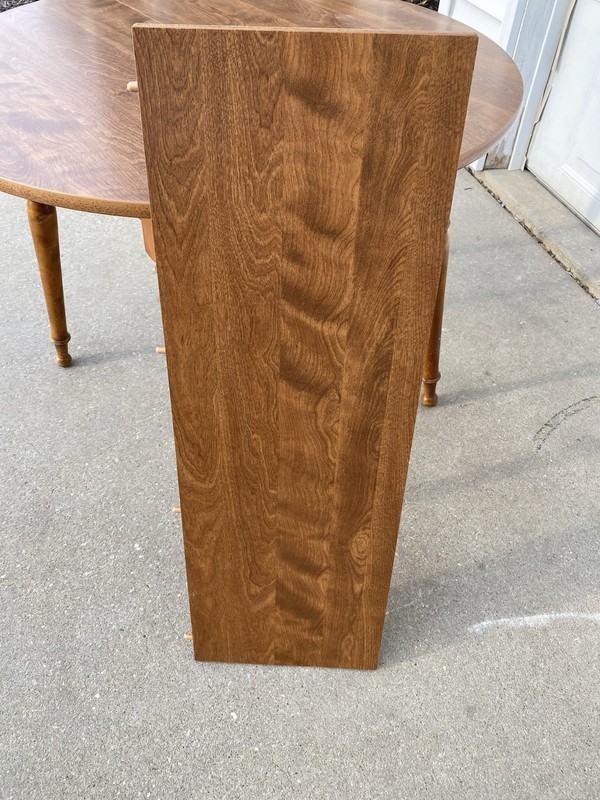 Ethan Allen Heirloom Maple Nutmeg 36” Round Extension Formica Top Dining Table gallery