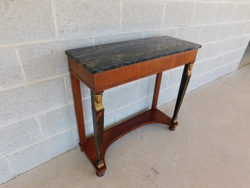 Fine Arts Furniture NeoClassical Regency Revival Marble Top Console Table 32"w gallery