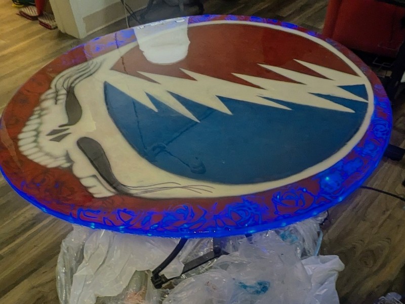 Grateful Dead Steal Your Face Custom Hand Made Table gallery