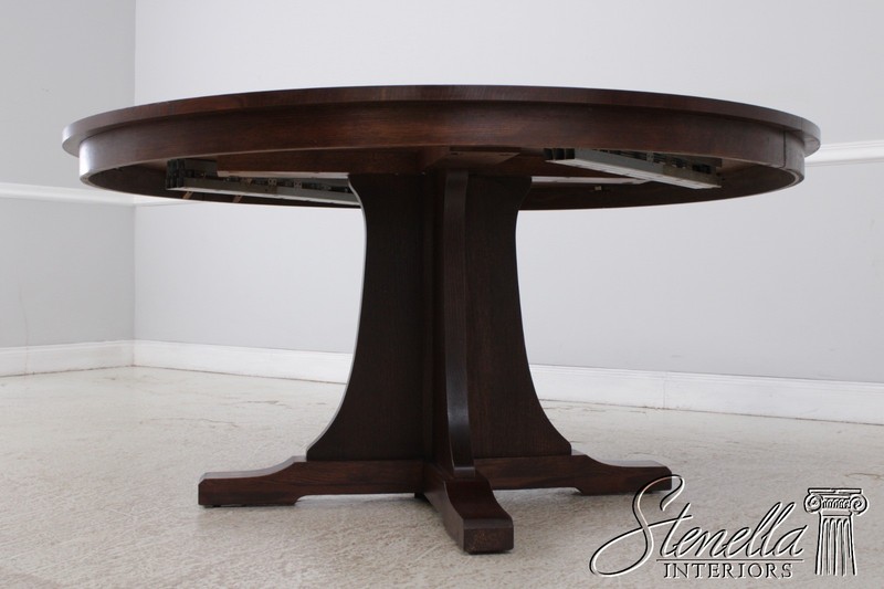72452: STICKLEY Mission Oak Large Round Dining Room Table gallery
