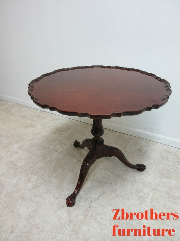 Baker Historical Charleston Mahogany flip Top Center End Table Ball Claw gallery