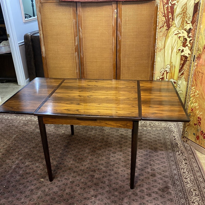 Very Nice Rosewood Mid Century Modern Dining Table Draw Leaf Square Denmark Mark