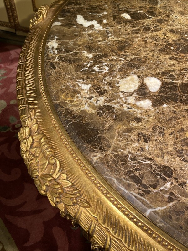 Impressive Massive Living Room Coffee Table Louis XV, Beech, Gold gallery
