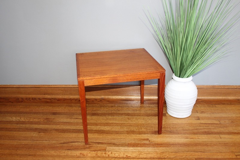 Vintage Teak End / Side Table – BENT SILBERG MOBLER – Denmark – 1960s – 17 x 16 gallery